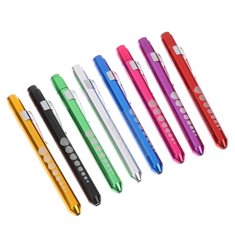 1pcs Portable LED Flashlight Work Light First Aid Pen Light Torch Lamp Pupil Gauge Measurement Medical Pen Light