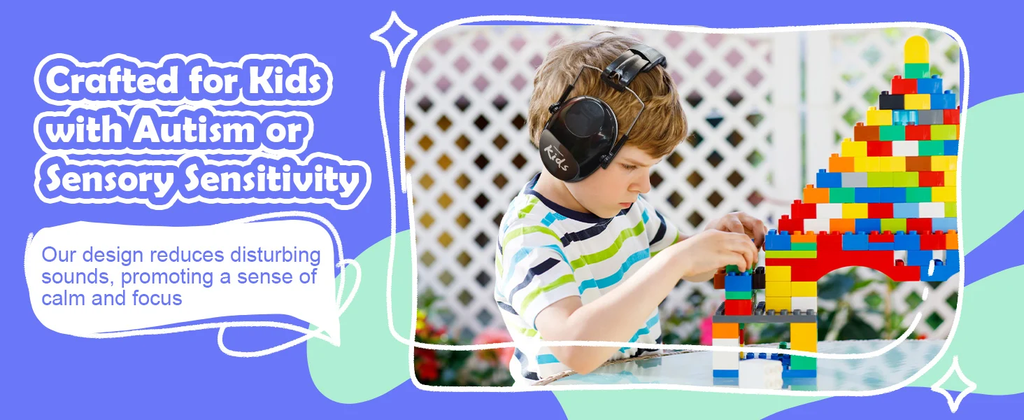ZOHAN Kids Ear Protection Earmuff Adjustable Muffs Safety Noise-proof Ear Defenders for Toddler Autism Children Outdoor Sleeping