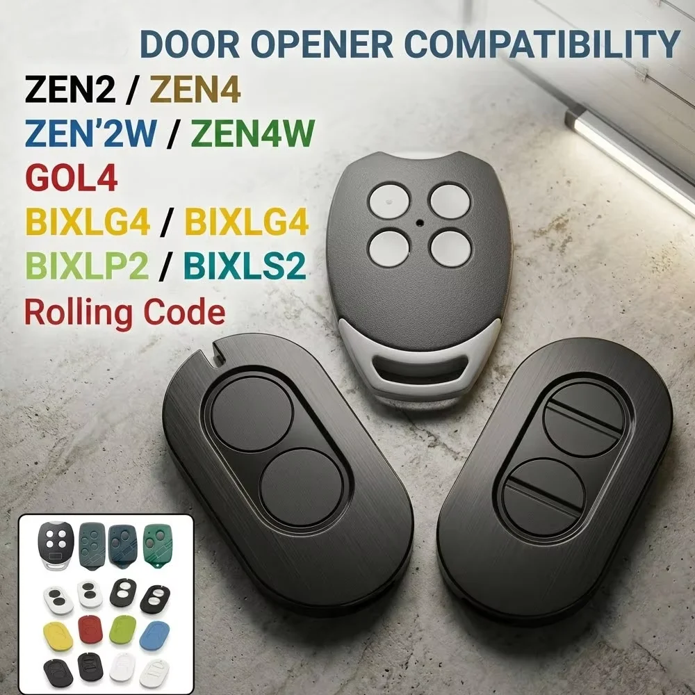 ZEN2 ZEN4 ZEN2W ZEN4W Garage Door Remote Control Compatible with GOL4 BIXLG4 BIXLP2 BIXLS2 433mhz Rolling Code