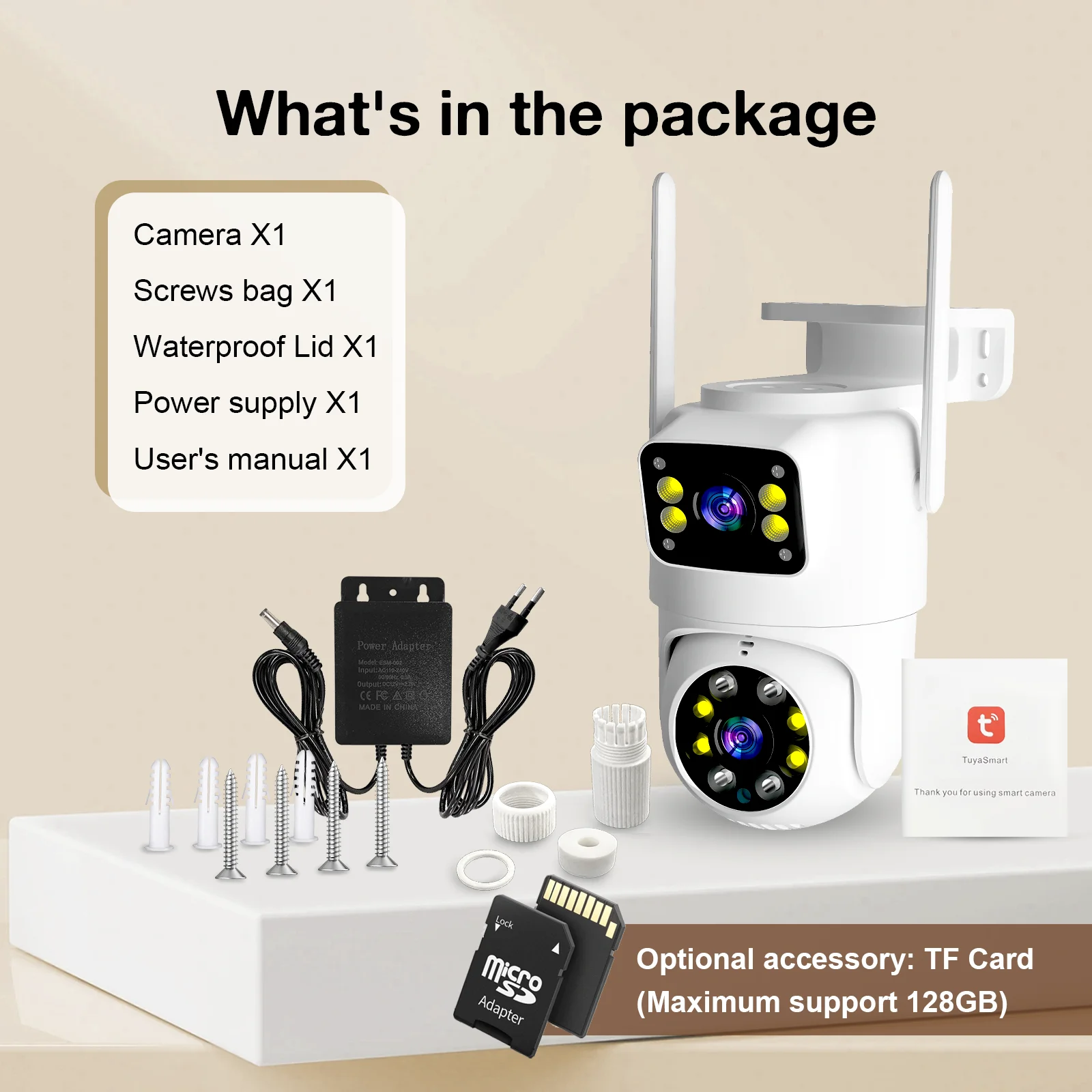10MP Dual Lens Tuya Wifi Camera PTZ Outdoor 4K Wireless Dual Screen Security Camera Auto Tracking Monitoring Video Surveillance