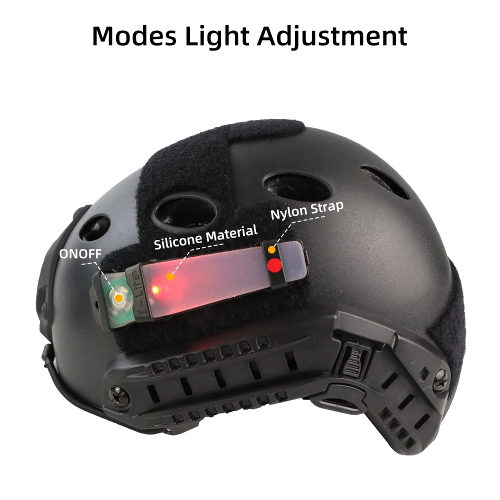 BOOIU Tactical FMA Helmet Safety Flashing Light IR Strobe Waterproof Outdoor Survival Signal Light Hiking Identification Lamp