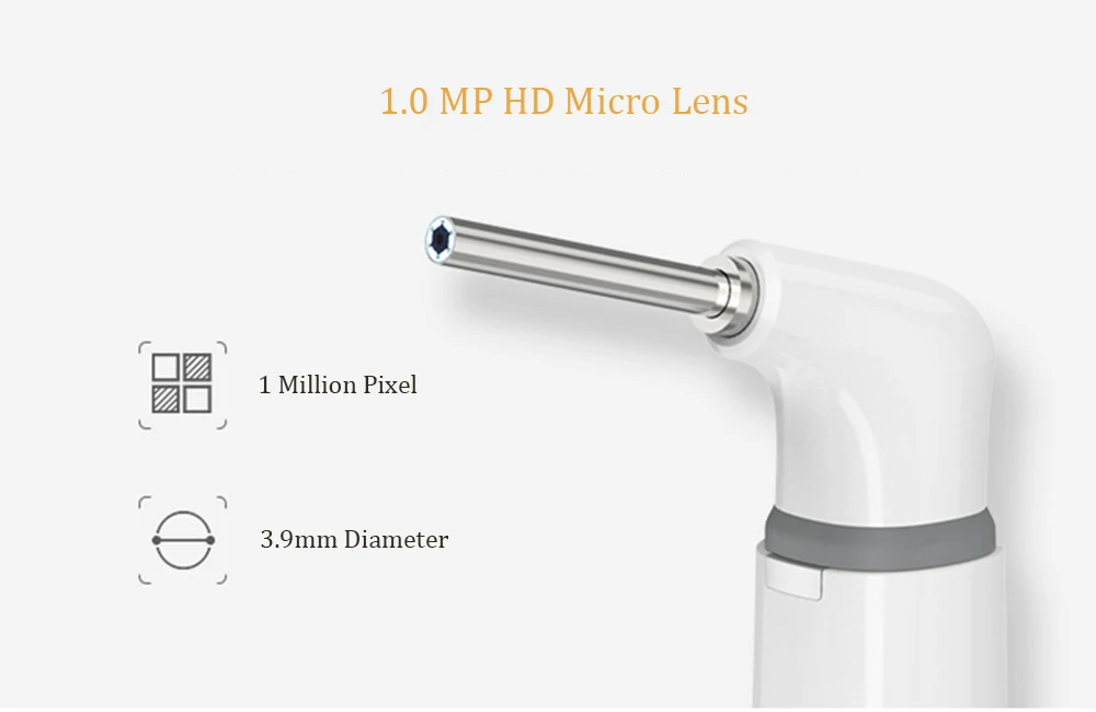 Wireless Otoscope Ear Camera 3.9mm 1080P HD WiFi Ear Scope with 6 LED Lights for Kids and Adults Support Android and iPhone