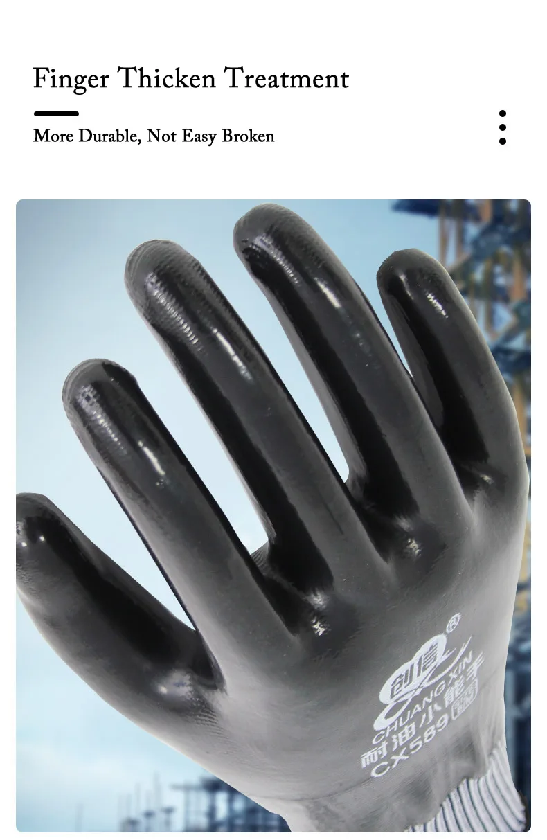 Nitrile Coated Oil/Water Resistant Work Gloves Anti-Slip Waterproof Gloves For Garden Repairing Fishing Work Safety Gloves