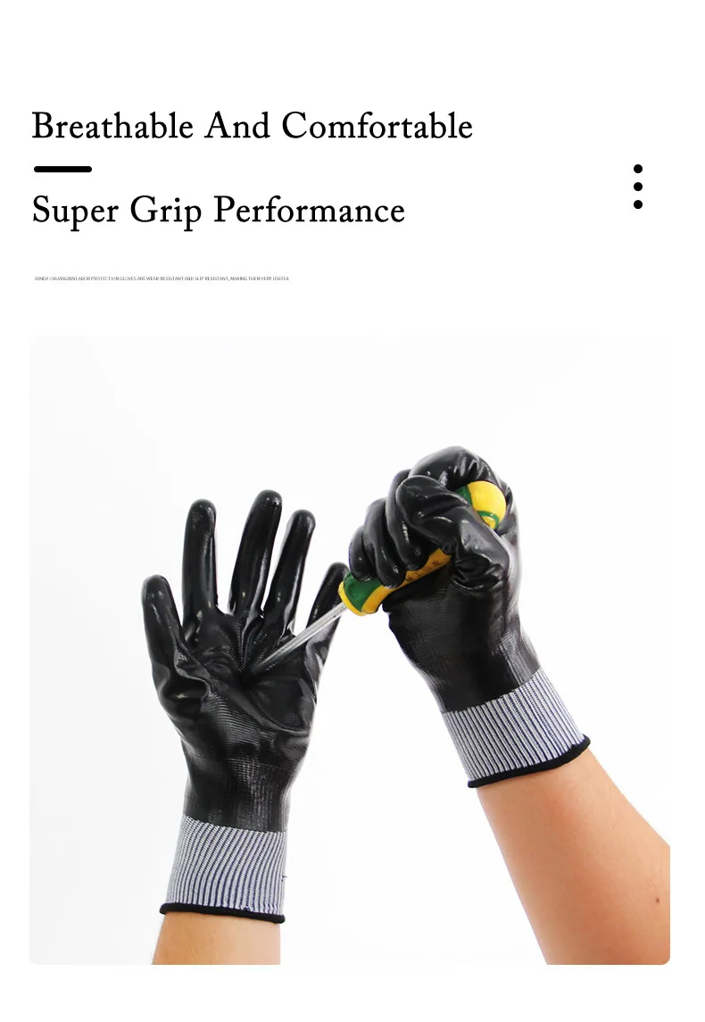 Nitrile Coated Oil/Water Resistant Work Gloves Anti-Slip Waterproof Gloves For Garden Repairing Fishing Work Safety Gloves