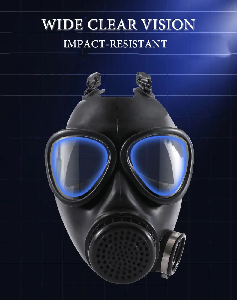 Black 87 Full Face Rubber Chemical Gas Mask Respirator P-A-1 Filter Box For Painting Spray Pesticide Prevention Mask Work Safety