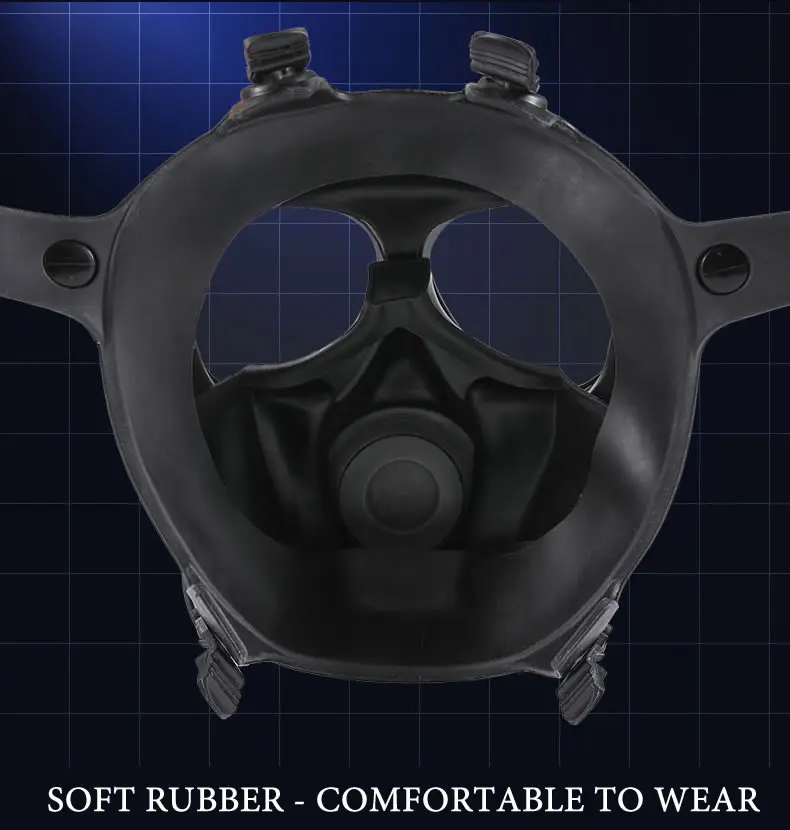 Black 87 Full Face Rubber Chemical Gas Mask Respirator P-A-1 Filter Box For Painting Spray Pesticide Prevention Mask Work Safety