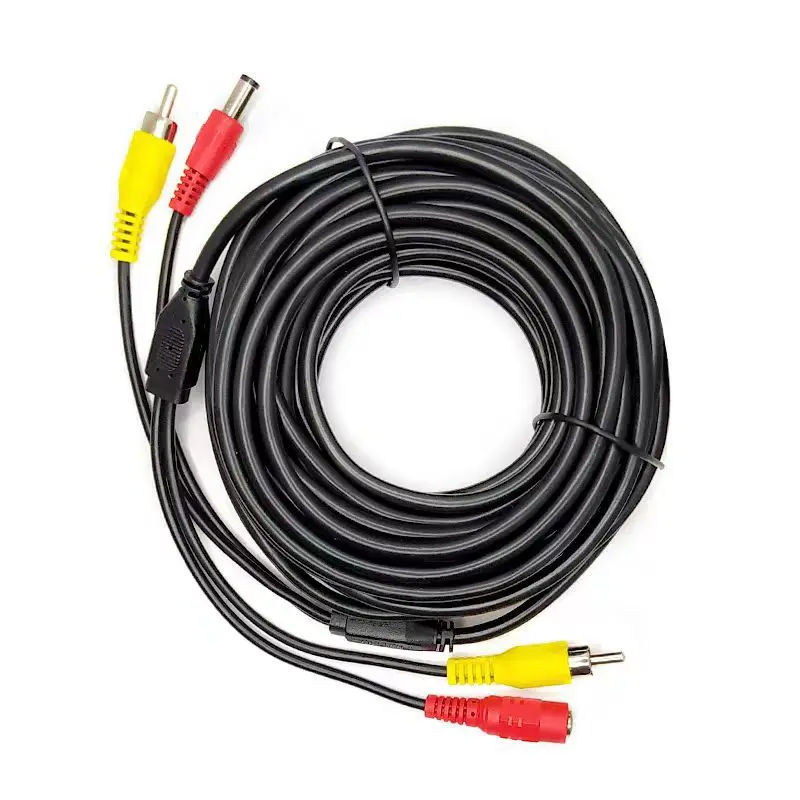 5M/10M/20M RCA Video AV DC Power Cable for TV CCTV Car Truck Rearview Camera Kit