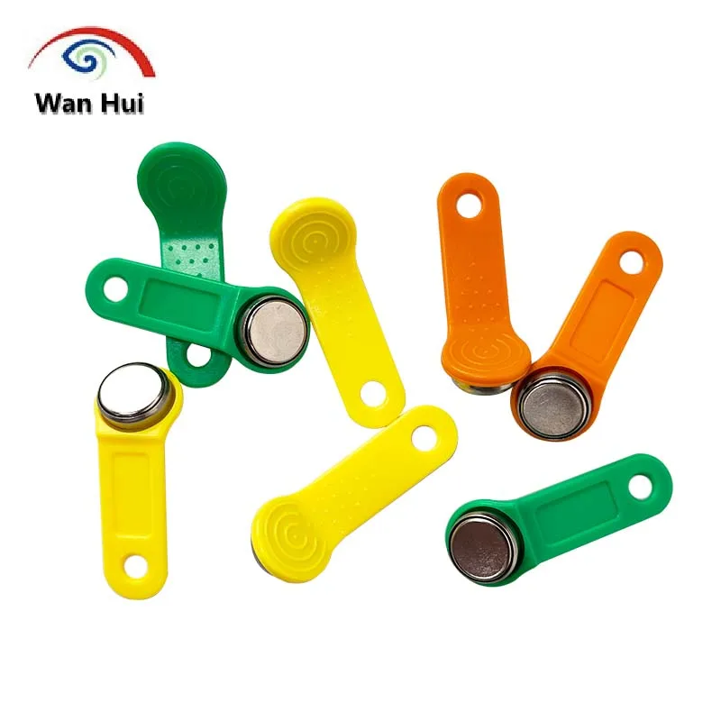 100pcs TM1990A F5 DS1990A Dallas iButton TM Card with Key Handle DS1990A-F5 Non-Magnetic Access Control Electronic Lock Key Tag