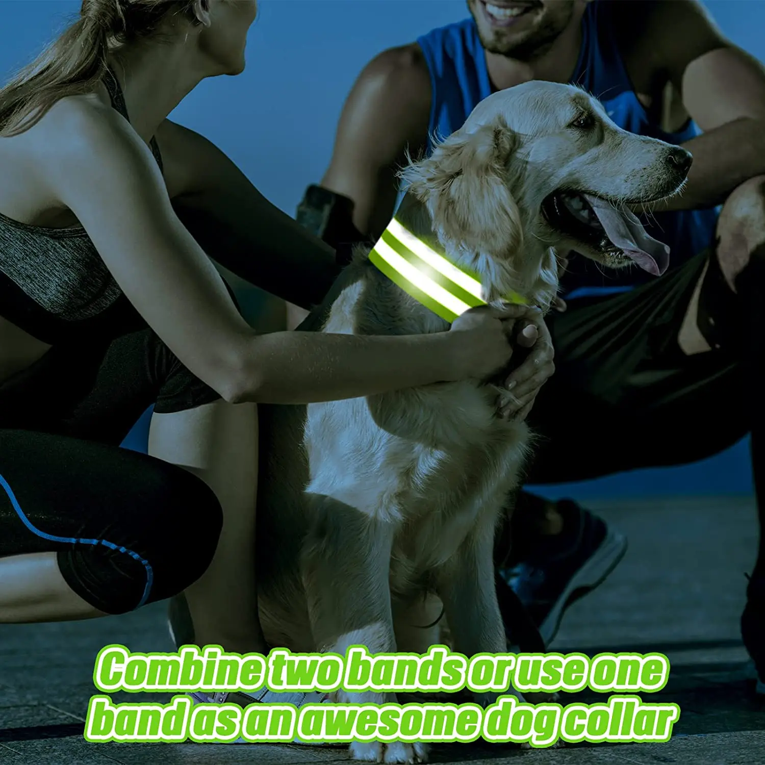 Warning Reflective Bands Elastic Armband Wristband Reflector Tape Ankle Leg Safety Straps for Night Cycling Running Fishing 2Pcs