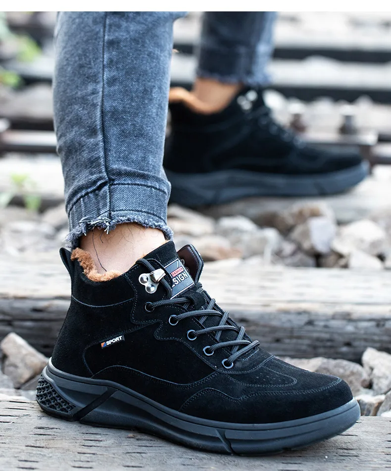 Outdoor Work Shoes Anti Smash Safety Boots Construction Work Shoes Steel Toe Cap Working Boots Puncture-proof Shoes