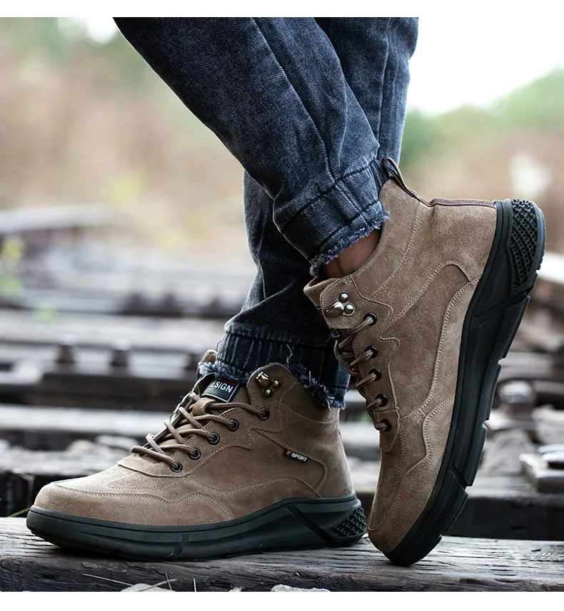 Outdoor Work Shoes Anti Smash Safety Boots Construction Work Shoes Steel Toe Cap Working Boots Puncture-proof Shoes