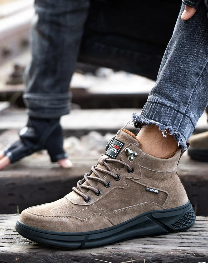 Outdoor Work Shoes Anti Smash Safety Boots Construction Work Shoes Steel Toe Cap Working Boots Puncture-proof Shoes