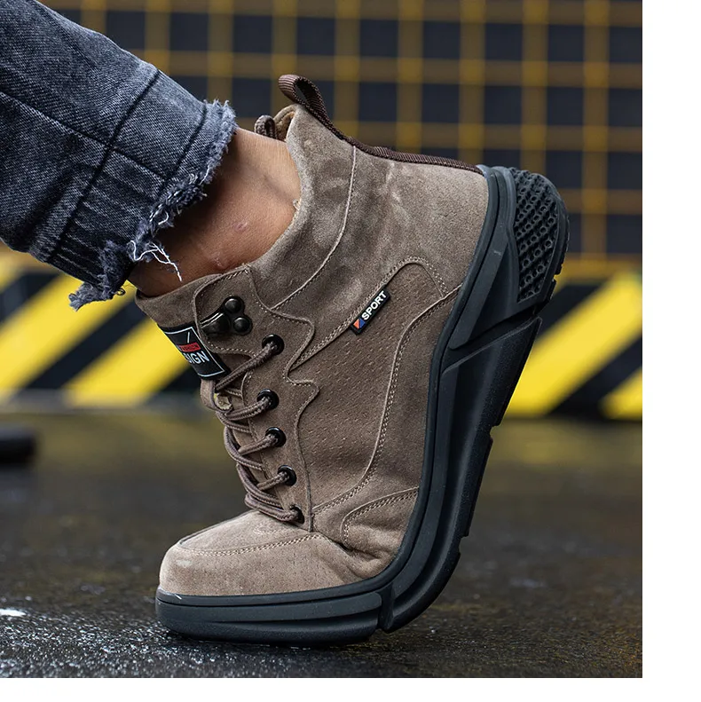 Outdoor Work Shoes Anti Smash Safety Boots Construction Work Shoes Steel Toe Cap Working Boots Puncture-proof Shoes