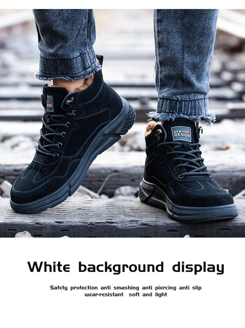Outdoor Work Shoes Anti Smash Safety Boots Construction Work Shoes Steel Toe Cap Working Boots Puncture-proof Shoes