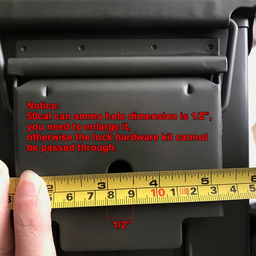 50 Cal Ammo Box Can Steel Gun Lock Hardware Kit Ammunition Gun Safe Box Gun Safe Case Bolt Set 40mm Pistol Bullet Storage