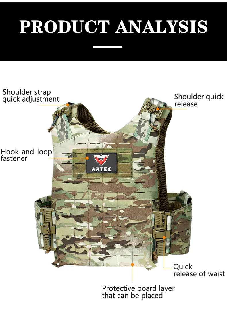Tactical Vest Outdoor Hunting Plate Carrier Protective Adjustable Vest Airsoft Carrier Combat Equipment 6094 Vest