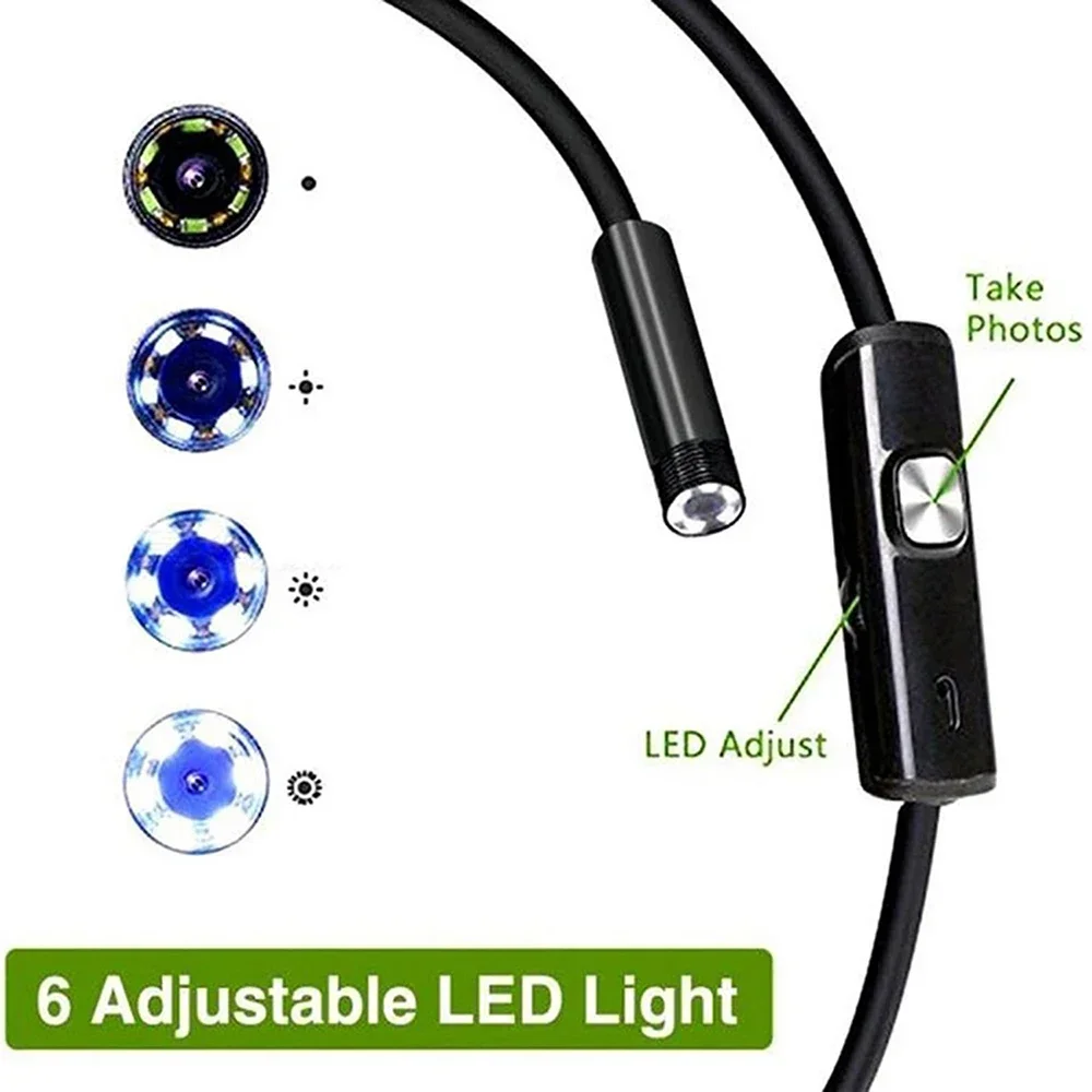 Practical 7MM Android Endoscope 3 in 1 USB/Micro USB/Type-C Borescope Inspection Camera IP67 Waterproof for Smartphone Computers