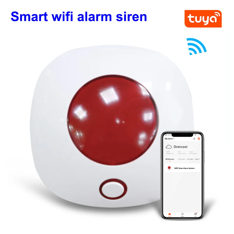 TAIBOAN Smart WIFI 110dB Sound Light Alarm Siren TUYA Safety Protection Siren Strobe Light Sensor Home Alarm Security System