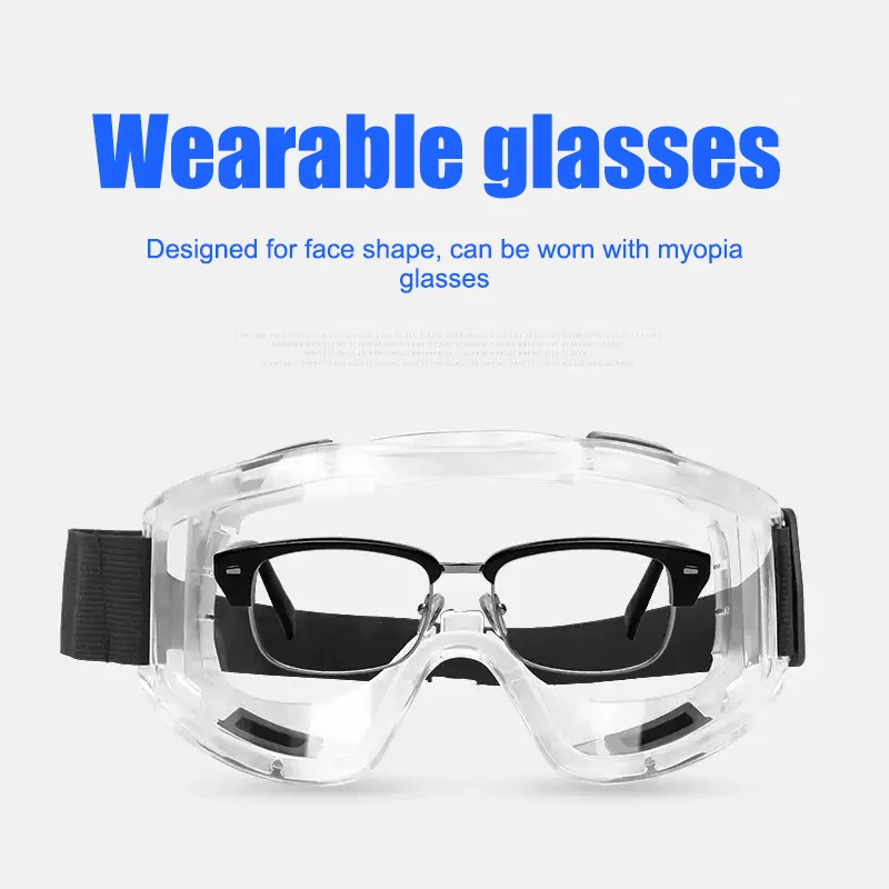 Safety Goggles Over Glasses with Clear Scratch Resistant Lenses Spectacles for Nurses Workers Architect Men and Women