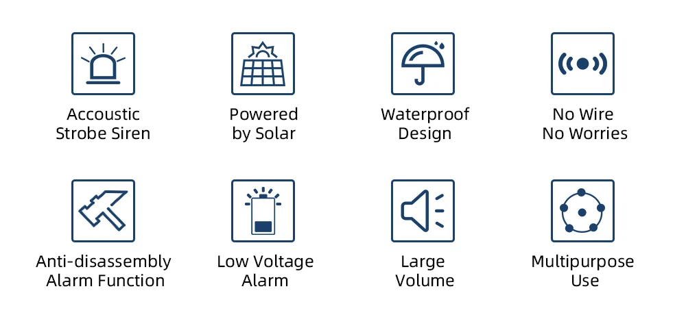 TAIBOAN 433MHZ Wireless Solar SIren Sound Light Flash Alarm Outdoor Alarm Horn for Wifi GSM Home Security Alarm System
