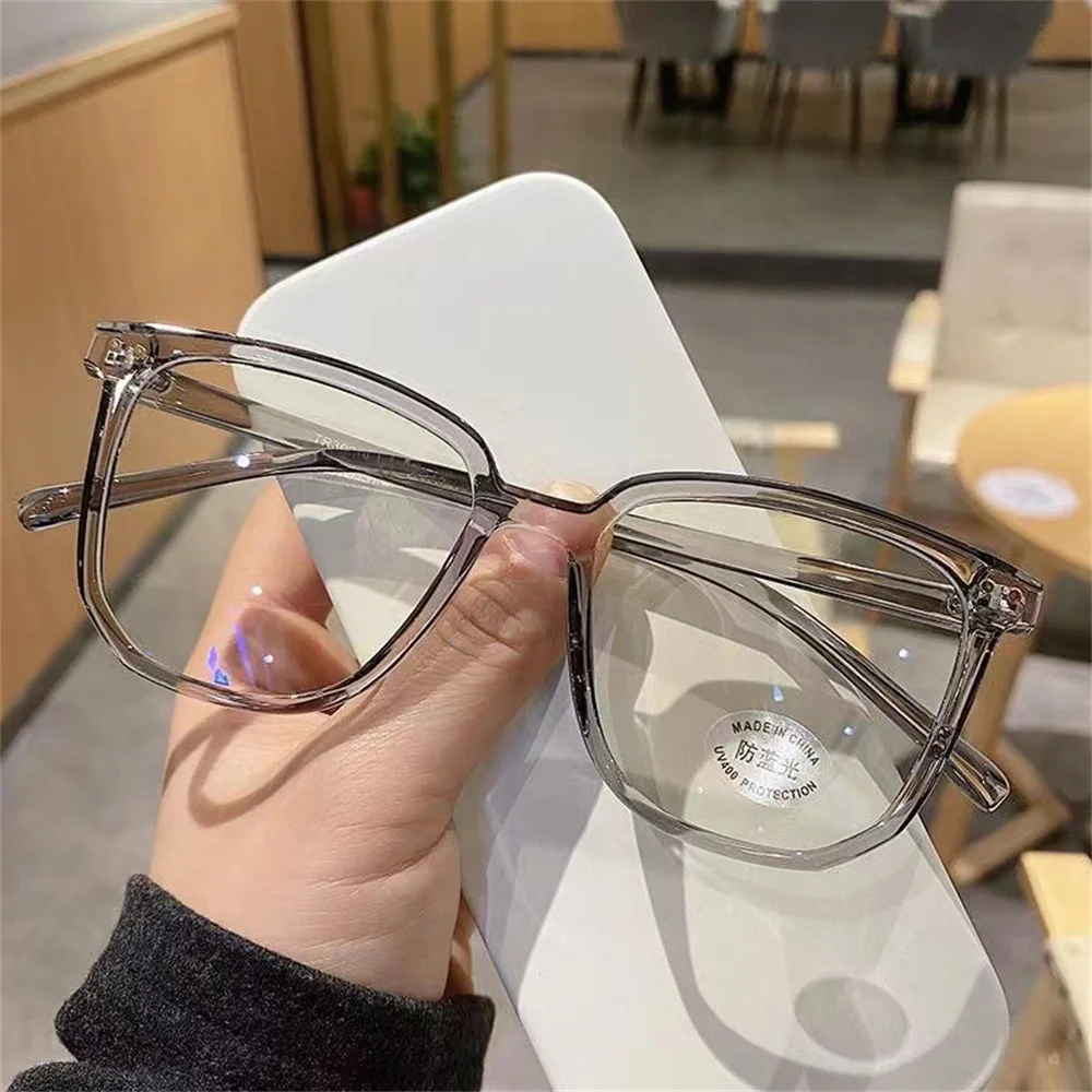 Transparent Computer Glasses Frame Women Men Anti Blue Light Round Glasses Blackout Optical Glasses Safe Goggles Protect Eyewear