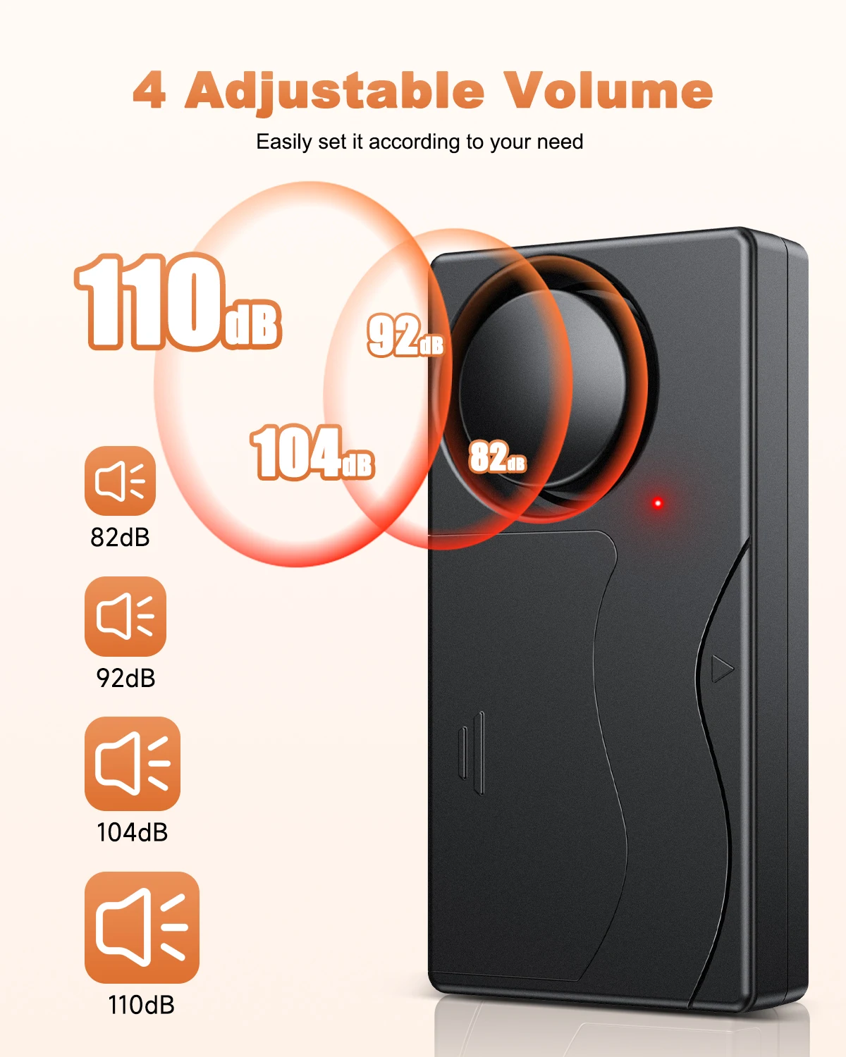 Extractme 110dB Anti-Theft Alarm Wireless Vibration Alarm with Remote Control Door and Window Alarm Car Alarm Security System