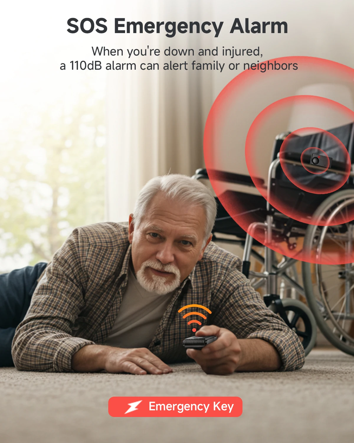 Extractme 110dB Anti-Theft Alarm Wireless Vibration Alarm with Remote Control Door and Window Alarm Car Alarm Security System