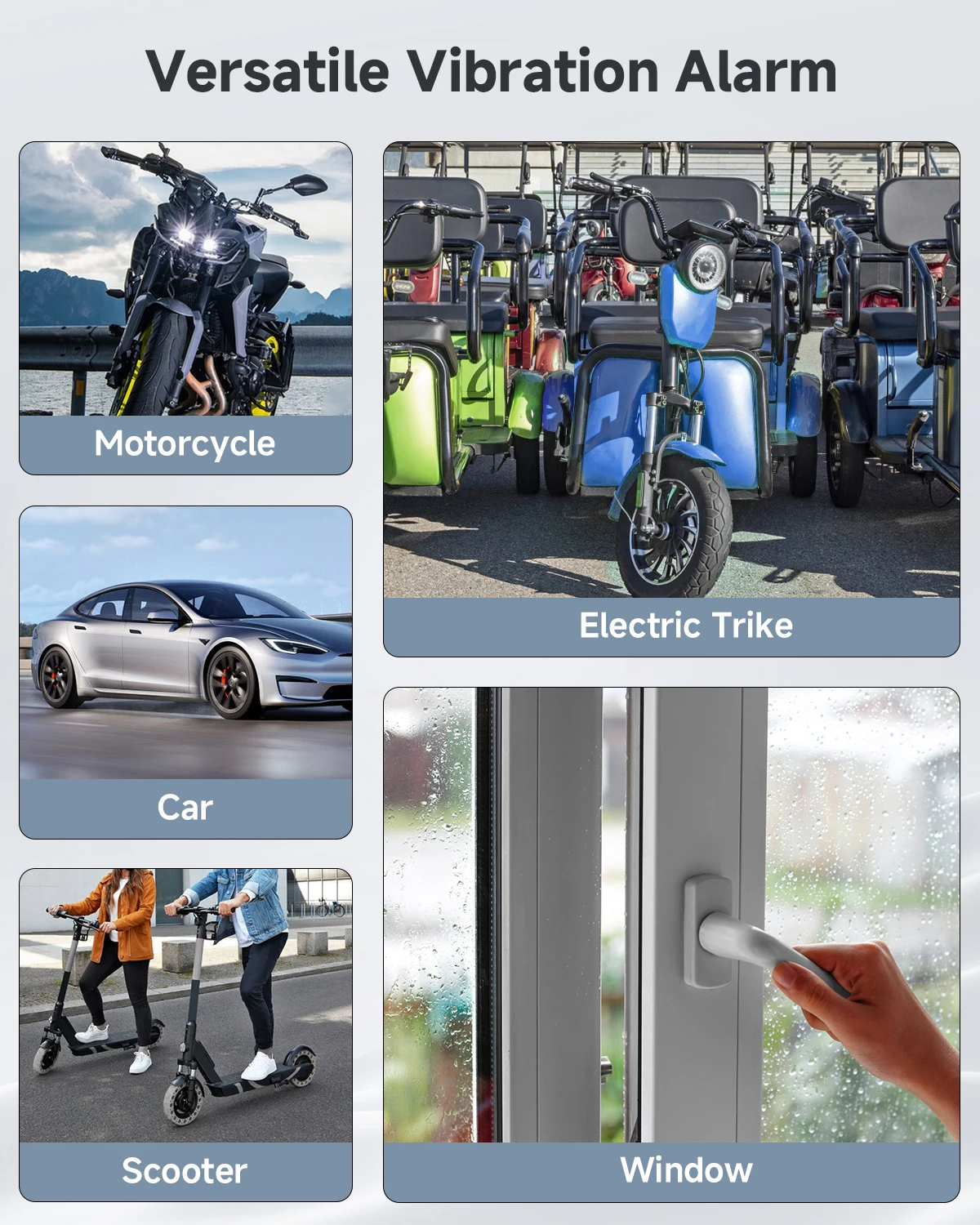 Extractme 110dB Anti-Theft Alarm Wireless Vibration Alarm with Remote Control Door and Window Alarm Car Alarm Security System