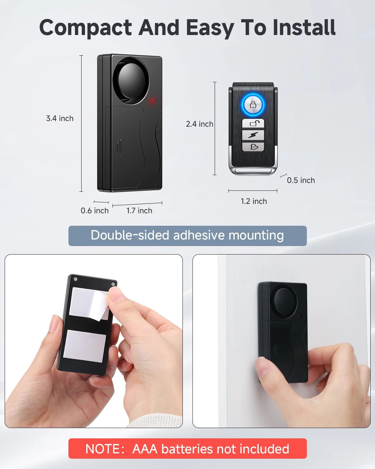 Extractme 110dB Anti-Theft Alarm Wireless Vibration Alarm with Remote Control Door and Window Alarm Car Alarm Security System