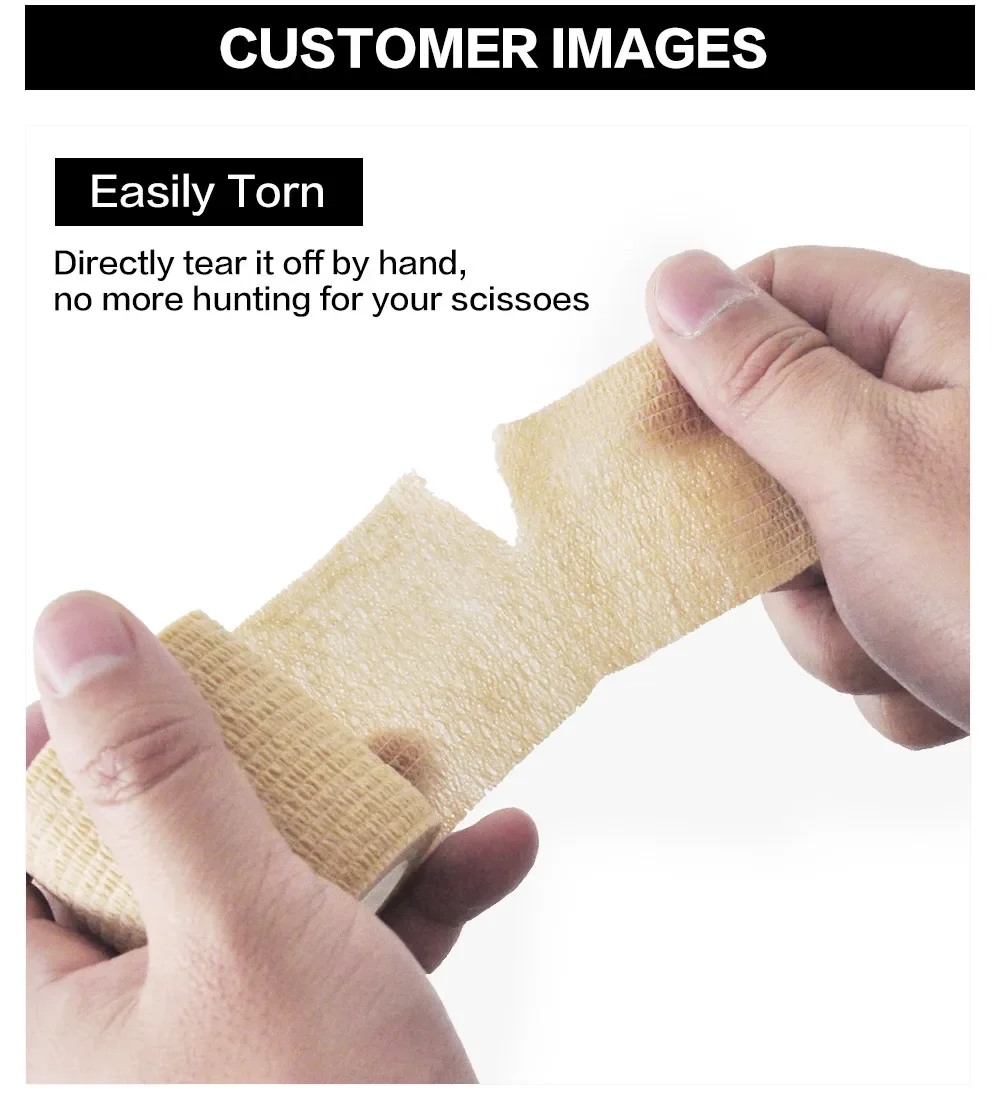 1/6roll 2.5/5/7.5/10cm*4.6m Non Woven Elastic Self Adhesive Bandage Cohesive Bandage for Sports Fixing Finger Wrist Leg