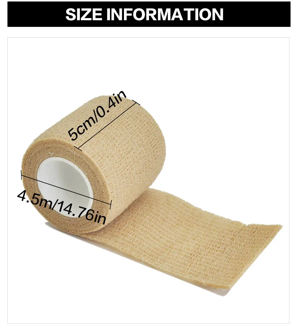 1/6roll 2.5/5/7.5/10cm*4.6m Non Woven Elastic Self Adhesive Bandage Cohesive Bandage for Sports Fixing Finger Wrist Leg