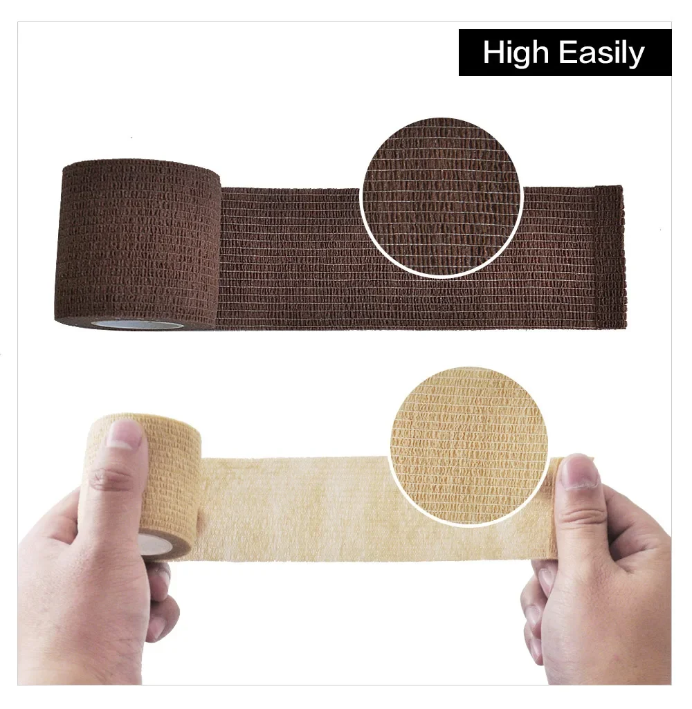 1/6roll 2.5/5/7.5/10cm*4.6m Non Woven Elastic Self Adhesive Bandage Cohesive Bandage for Sports Fixing Finger Wrist Leg