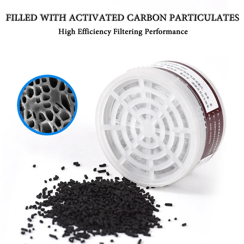 New 64 Type Multipurpose Black Gas Full Mask Respirator Painting Spray Pesticide Natural Rubber Mask Chemical Prevention Mask