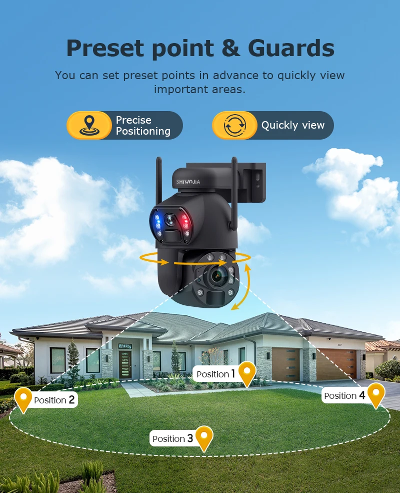 SHIWOJIA 6K 12MP 4G Solar Camera 36X Zoom DualLens Recording Humanoid Tracking Outdoor WIFI Camera Metal Waterproof CCTV 12000mA