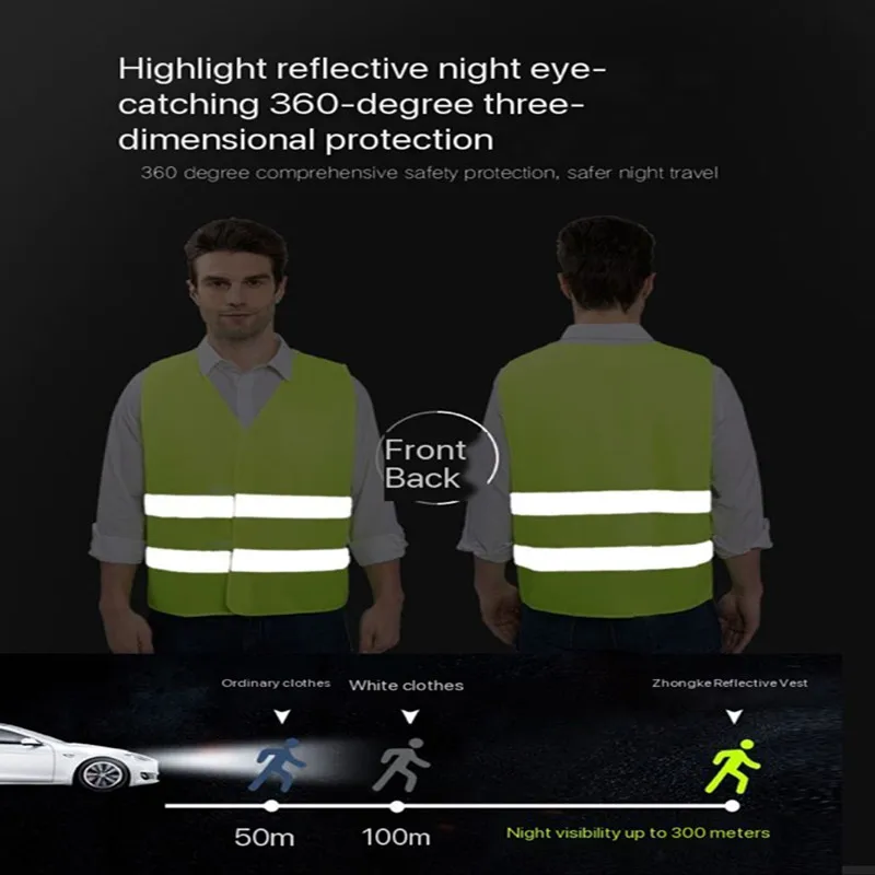 High Quality Vehicle Traffic and Environmental Sanitation Reflective Clothing, Vehicle Inspection, Yellow Safety Vest, Construct