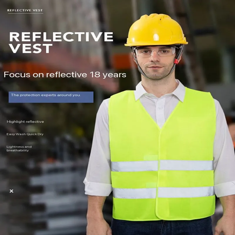 High Quality Vehicle Traffic and Environmental Sanitation Reflective Clothing, Vehicle Inspection, Yellow Safety Vest, Construct