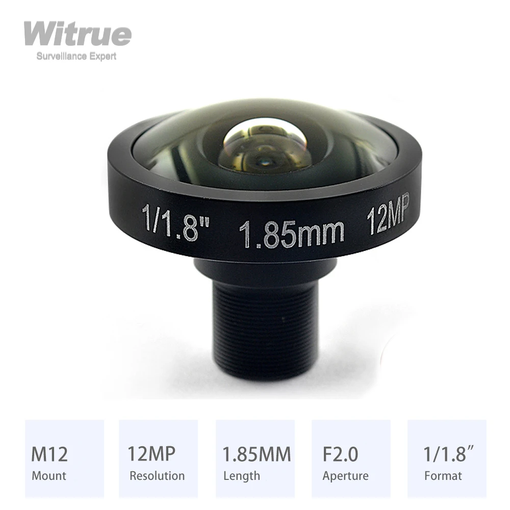 HD 4K 12MP Fisheye Lens 1.85MM 185 Degree M12 1/1.8' F2.0 with 650nm IR Filter For SJCAM Xiaomi Yi Gopro Eken Action Cameras