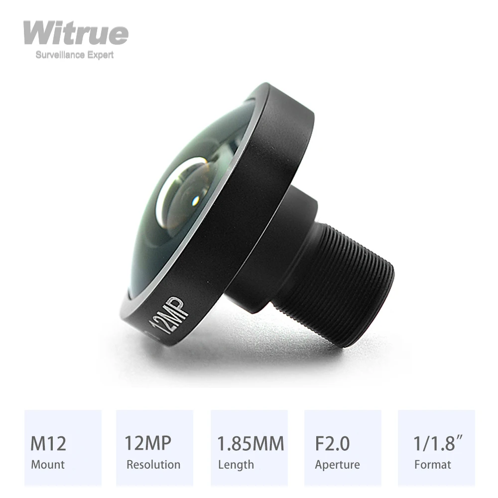 HD 4K 12MP Fisheye Lens 1.85MM 185 Degree M12 1/1.8' F2.0 with 650nm IR Filter For SJCAM Xiaomi Yi Gopro Eken Action Cameras
