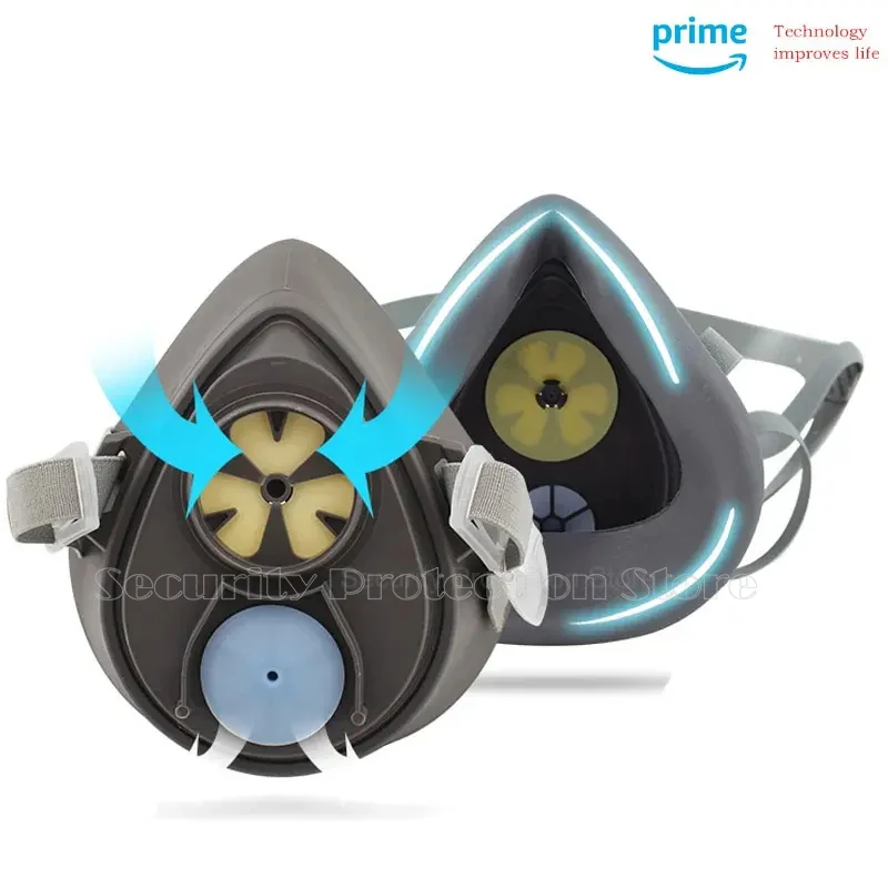 21in1 Half Face Dust Mask Respirator Dust-Proof Work Safety Rubber Mask Cotton Filter For DIY House Clean Carpenter Builder Pol