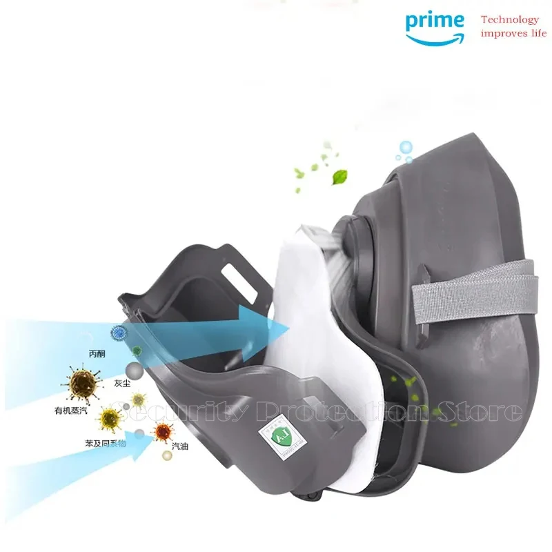 21in1 Half Face Dust Mask Respirator Dust-Proof Work Safety Rubber Mask Cotton Filter For DIY House Clean Carpenter Builder Pol