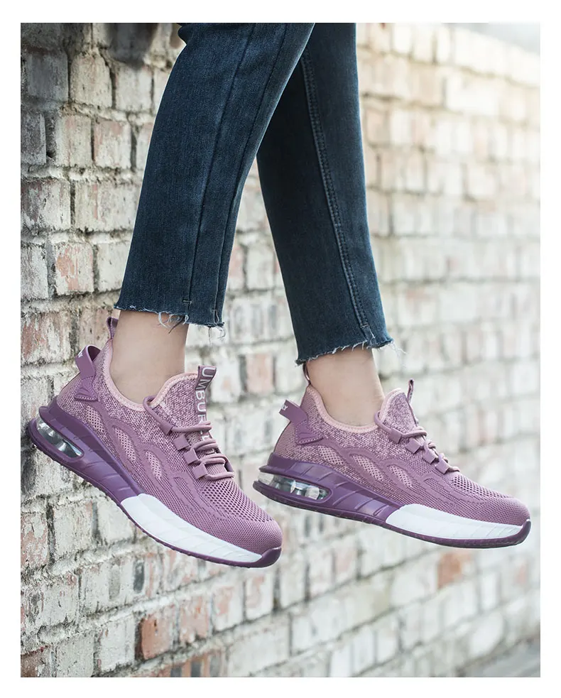 Women Security Boots Work Sneakers Lightweight Breathable Steel Toe Women Safety Shoes Puncture-Proof Female Shoes