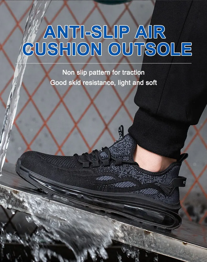 Women Security Boots Work Sneakers Lightweight Breathable Steel Toe Women Safety Shoes Puncture-Proof Female Shoes