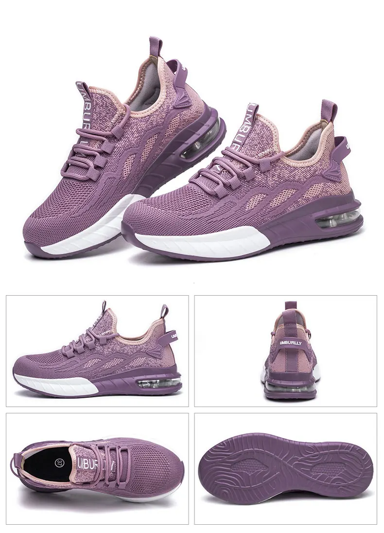 Women Security Boots Work Sneakers Lightweight Breathable Steel Toe Women Safety Shoes Puncture-Proof Female Shoes