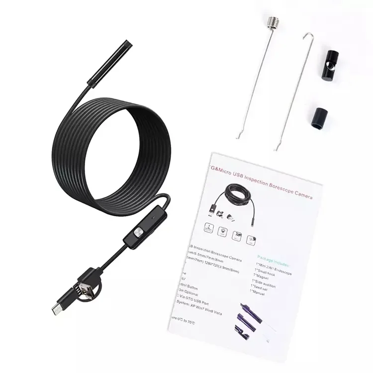 3.9/5.5/7.0/8mm 1080P 3IN1 Single Dual Lens Endoscopic Inspection Tool Camera Piping Endoscope For Android Mobile Smartphone Car