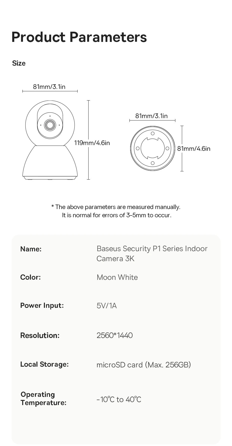 Baseus 4MP IP Camera Smart 5G WIFI Security Camera Indoor Home Protection PT 3K High Clarity Two Way Audio Surveillance Camera