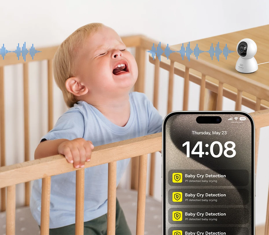 Baseus 4MP IP Camera Smart 5G WIFI Security Camera Indoor Home Protection PT 3K High Clarity Two Way Audio Surveillance Camera
