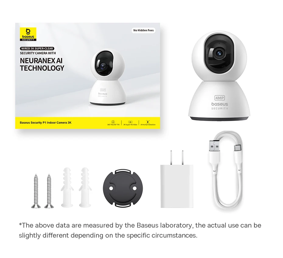 Baseus 4MP IP Camera Smart 5G WIFI Security Camera Indoor Home Protection PT 3K High Clarity Two Way Audio Surveillance Camera