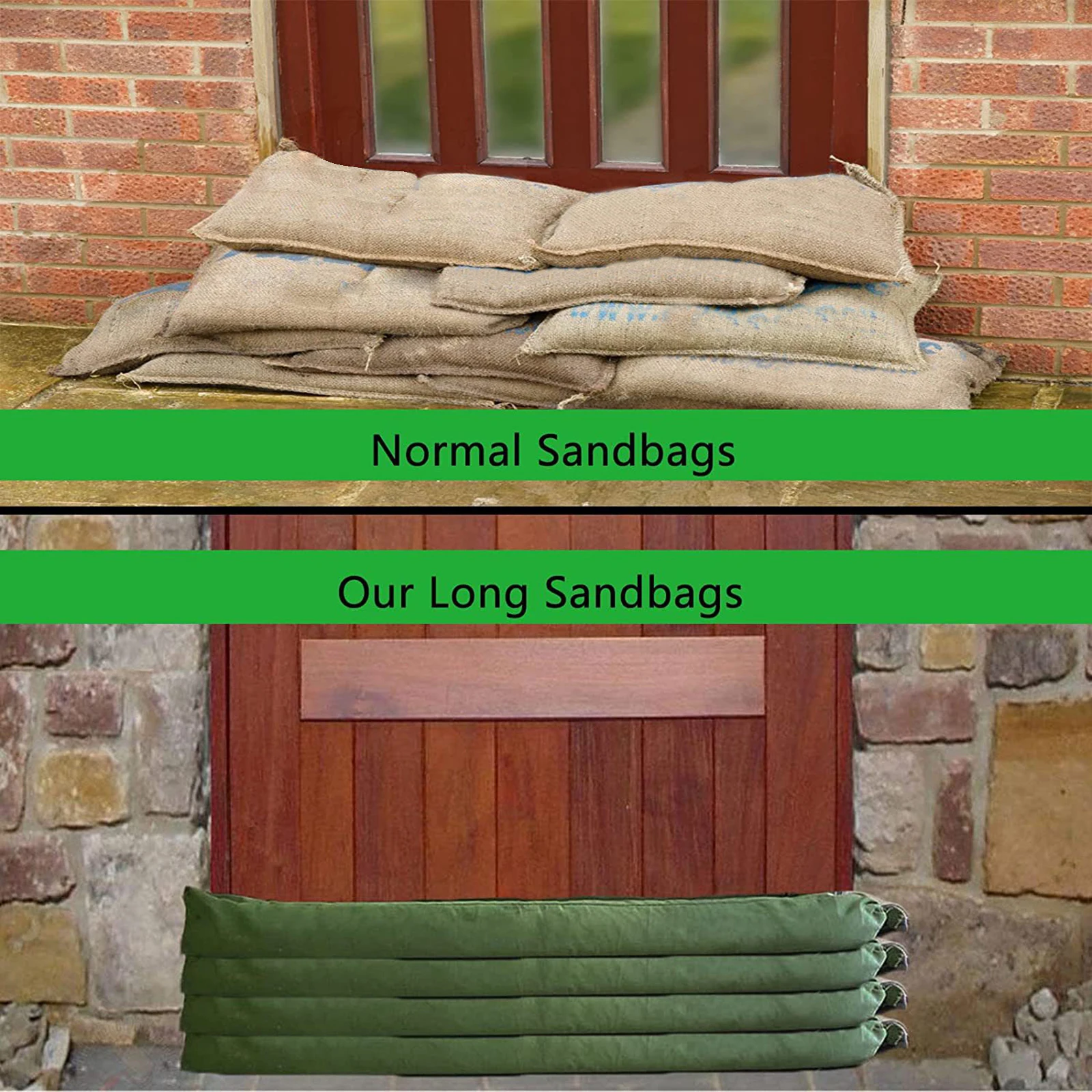 Flood Control Sandbag Long Flood Water Barriers Flooding Control Flooding Flooding Sand Bags for Front Door Rain Protection