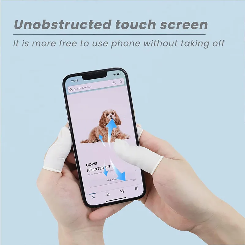 70-600pcs Disposable Fingertips Protector Gloves Natural Rubber Non-slip Anti-static Finger Cot For Beauty Clean Massage Tool
