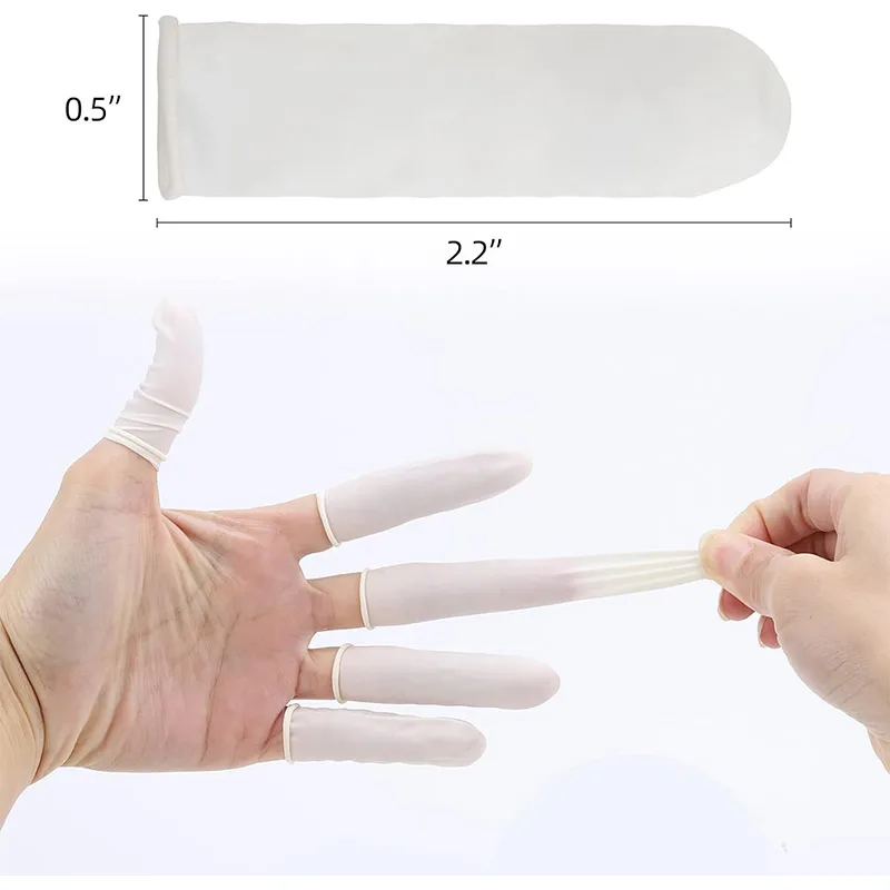 70-600pcs Disposable Fingertips Protector Gloves Natural Rubber Non-slip Anti-static Finger Cot For Beauty Clean Massage Tool